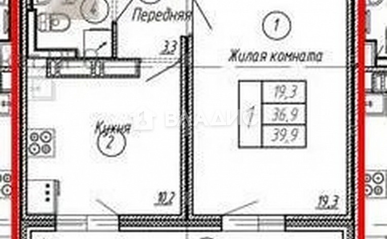 1-Комнатная квартира 39.90м², эт. 16, фото 7