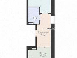 1-комнатная квартира, 50.58 м2