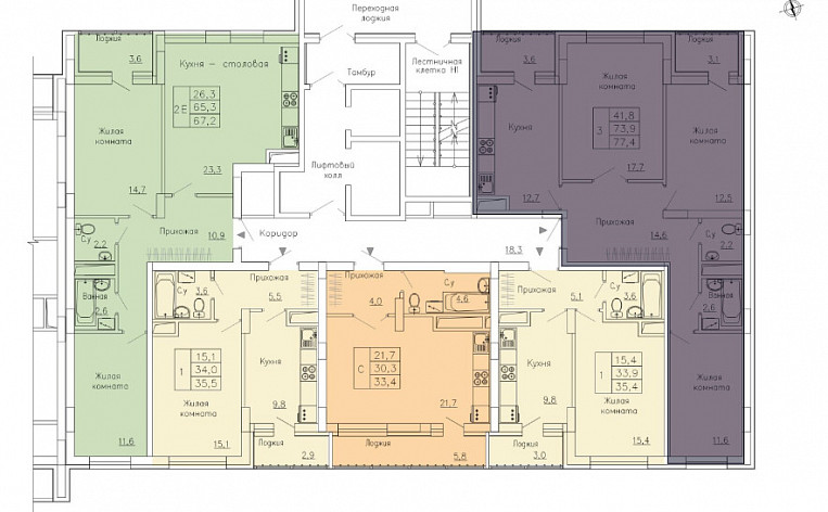 2-Комнатная квартира 60.30м², эт. 12, фото 11