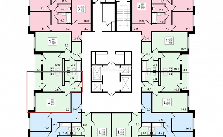 1-Комнатная квартира 40.20м², эт. 20, фото 9