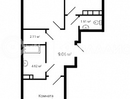 2-комнатная квартира, 66.58 м2