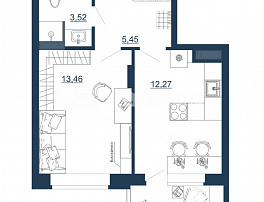 1-комнатная квартира, 36.04 м2