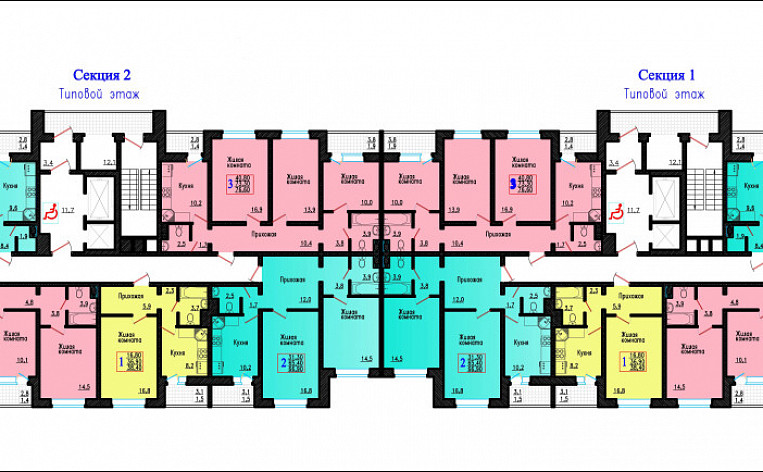 3-Комнатная квартира 76.60м², эт. 1, фото 5