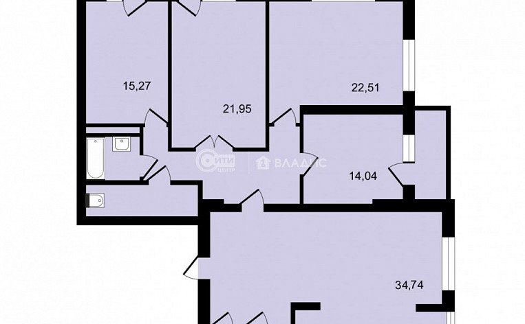 4-комнатная квартира, 153 м2, эт. 4, id: 1120451, фото 40