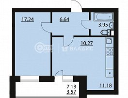 1-комнатная квартира, 51.85 м2