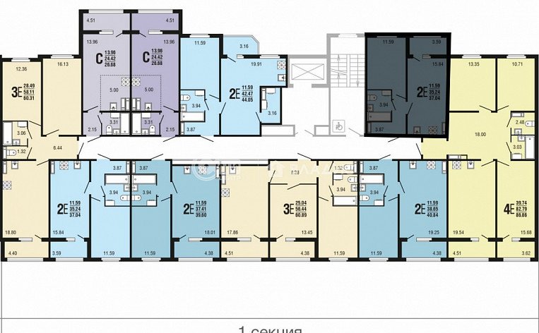 2-комнатная квартира, 59.14 м2, эт. 10, id: 876847, фото 15