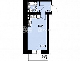 1-комнатная квартира, 31.21 м2