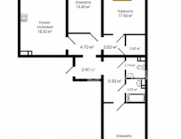 3-комнатная квартира, 94.7 м2