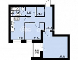 2-комнатная квартира, 70.03 м2