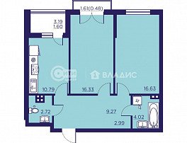 2-комнатная квартира, 64.55 м2