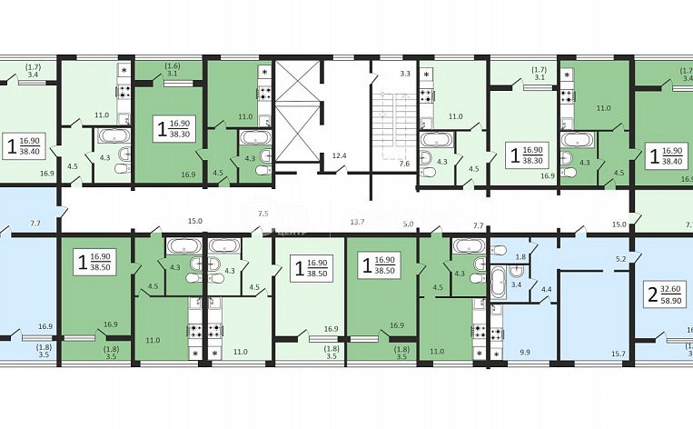 3-комнатная квартира, 80.5 м2, эт. 12, id: 841914, фото 24