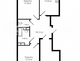 3-комнатная квартира, 85.41 м2