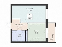 1-комнатная квартира, 30.25 м2