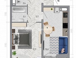 1-комнатная квартира, 47.1 м2