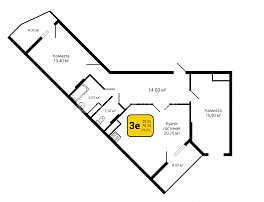 2-комнатная квартира, 74.1 м2