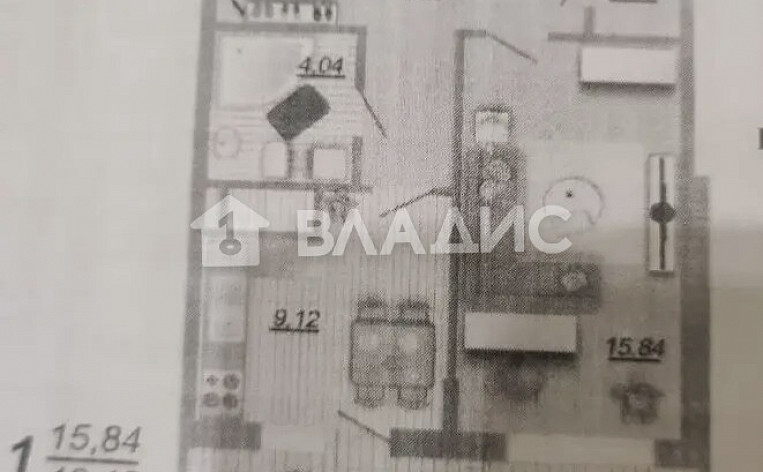 1-Комнатная квартира 42.96м², эт. 10, фото 6
