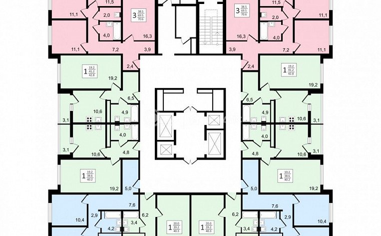 1-комнатная квартира, 39 м2, эт. 3, id: 1003000, фото 28