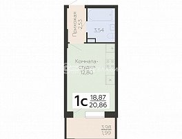 1-комнатная квартира, 20.8 м2