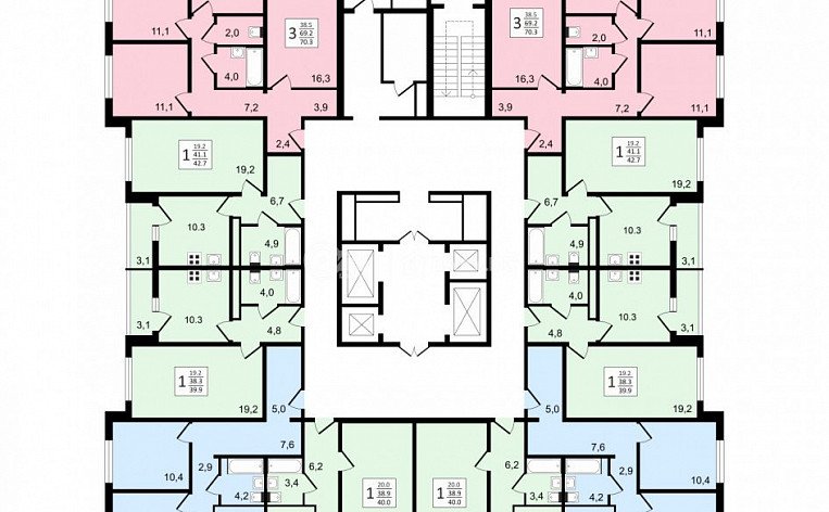 1-комнатная квартира, 39 м2, эт. 3, id: 1003000, фото 28