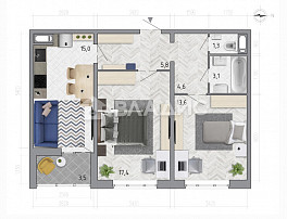 2-Комнатная квартира 62.60м²
