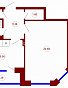 1-комнатная квартира, 43.5 м2, эт. 20, id: 829660, фото 1