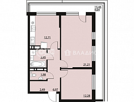 2-комнатная квартира, 66.26 м2