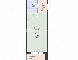 1-комнатная квартира, 28.83 м2