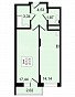 1-комнатная квартира, 42.11 м2, эт. 18, id: 758552, фото 1