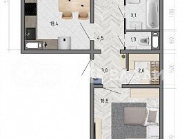 2-комнатная квартира, 70 м2