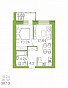 1-комнатная квартира, 38 м2, эт. 1, id: 779380, фото 25