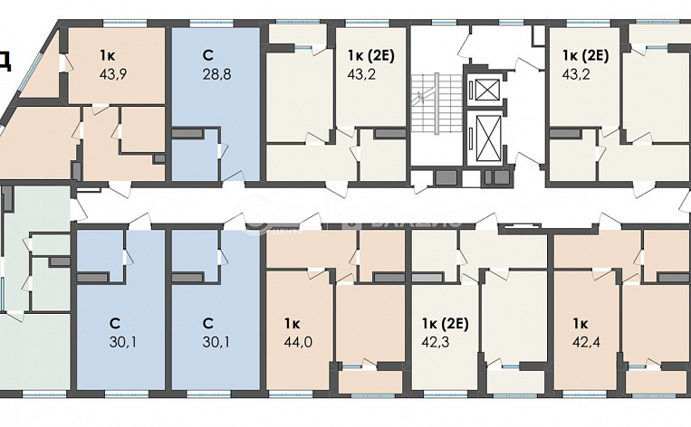 1-комнатная квартира,  м2, эт. 4, id: 874325, фото 18