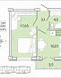 1-комнатная квартира, 35.89 м2, эт. 14, id: 938533, фото 1