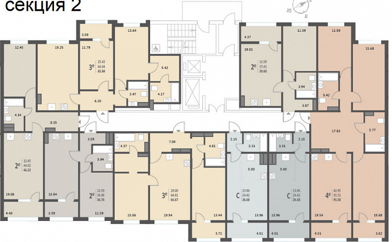 2-Комнатная квартира 62.90м², эт. 11, фото 18