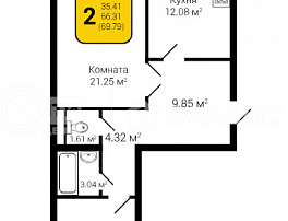 2-комнатная квартира, 70.1 м2