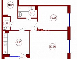 2-комнатная квартира, 67.04 м2