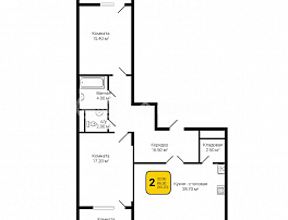 3-комнатная квартира, 90.2 м2