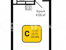 1-комнатная квартира, 27.05 м2