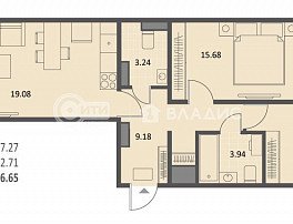 2-комнатная квартира, 66.65 м2