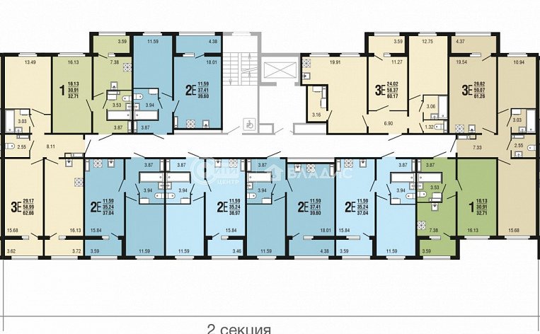 2-комнатная квартира, 59.14 м2, эт. 10, id: 876847, фото 15