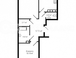 2-комнатная квартира, 68.23 м2