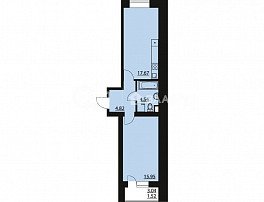 1-комнатная квартира, 44.5 м2