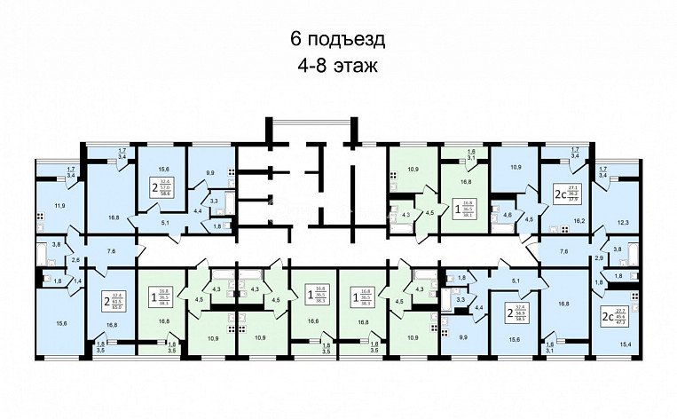 3-комнатная квартира, 83.2 м2, эт. 15, id: 1056776, фото 29