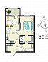 1-комнатная квартира, 42.45 м2, эт. 8, id: 963935, фото 1