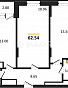 2-Комнатная квартира 62.54м², эт. 24, фото 3