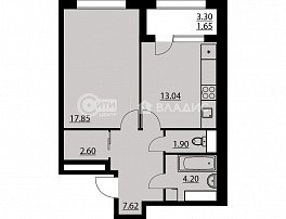 1-комнатная квартира, 49.45 м2