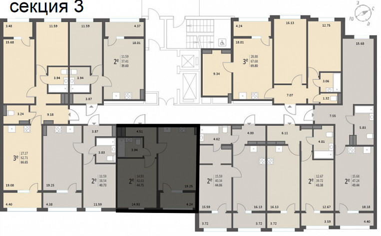 2-Комнатная квартира 62.90м², эт. 11, фото 18