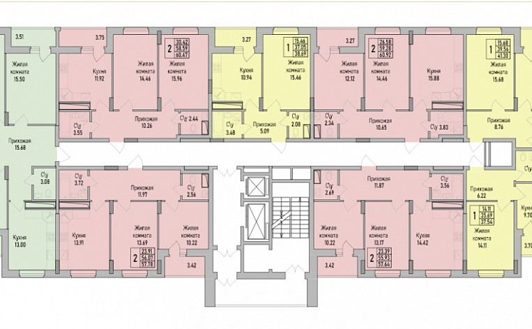 1-Комнатная квартира 42.14м², эт. 2, фото 23