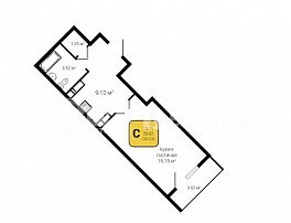 1-комнатная квартира, 30.53 м2