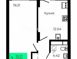 1-комнатная квартира, 41.16 м2