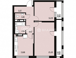 2-комнатная квартира, 63.54 м2